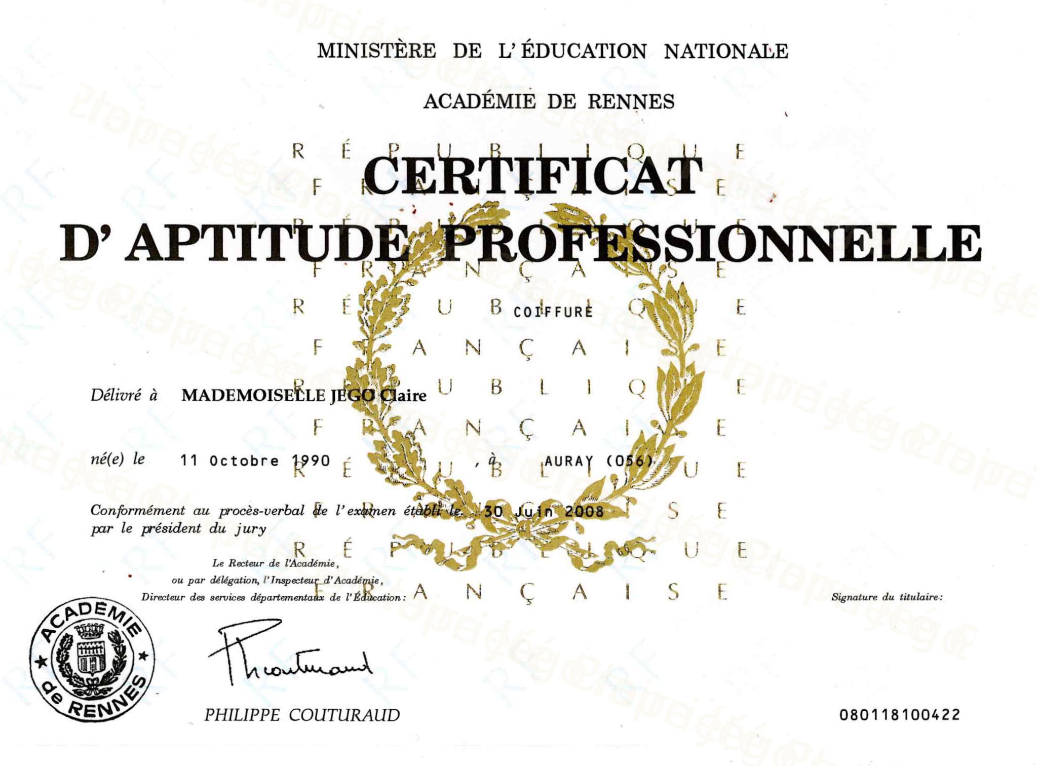 Diplôme professionnel de coiffure